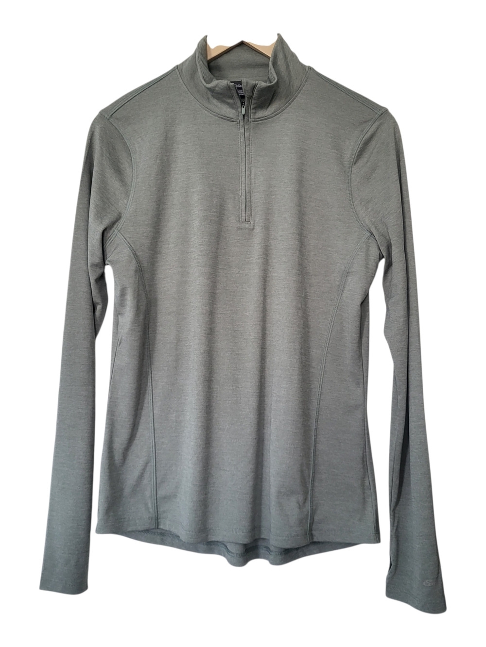 Eddie Bauer Heathered Gray Quarter-Zip Pullover Y2K Jogger Sport Top